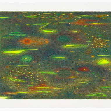 Dispersione di Luminescenza, 2021, matita su carta, 50 x 65 cm