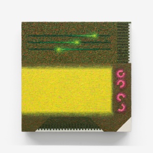 Dispositivo tecno-percettivo, 2015, olio su tavola, 30 x 30 x 3 cm